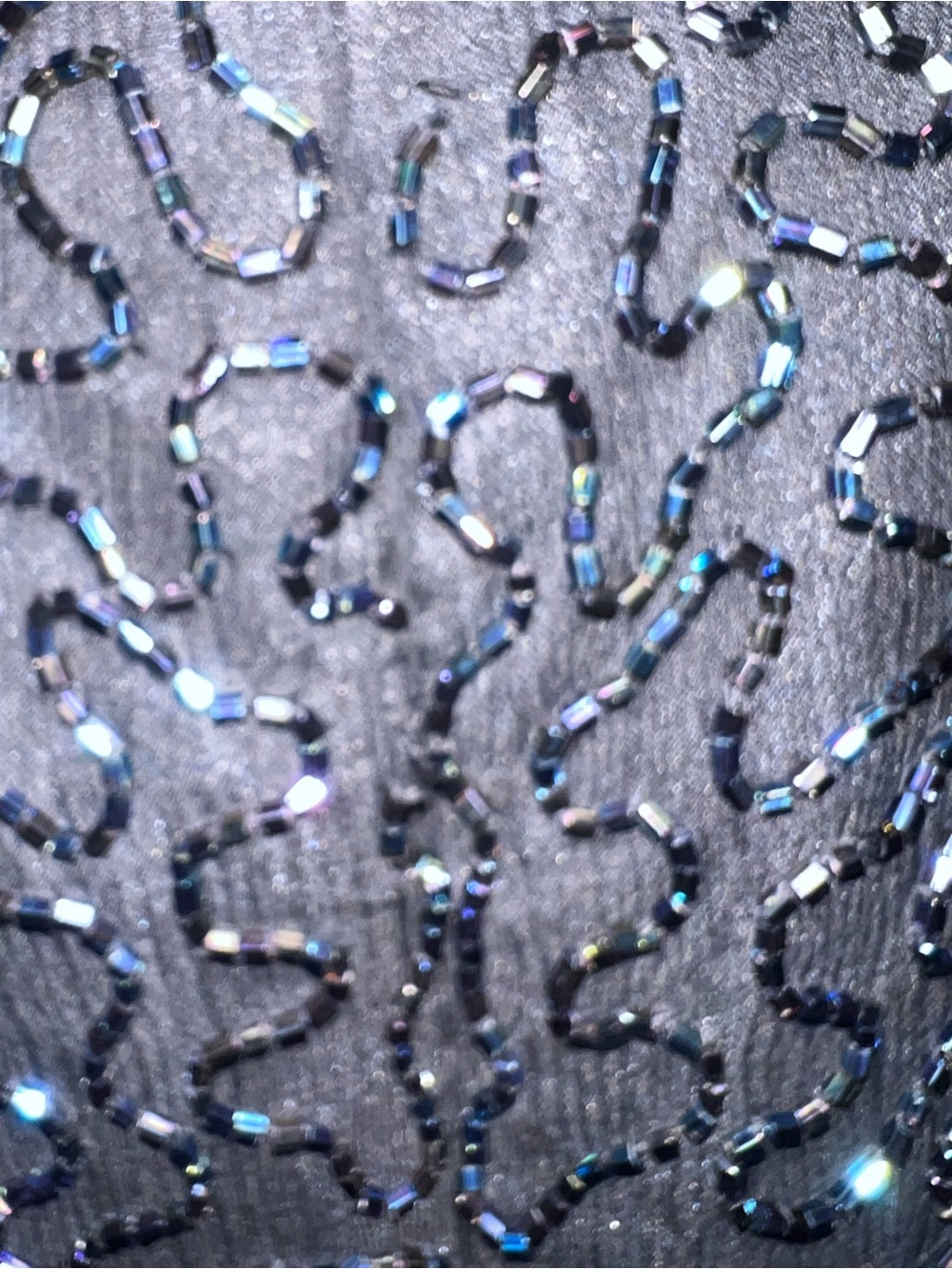Vintage Scala Iridescent Black Beaded Mini Dress - Picture 5 of 6